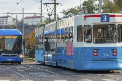 Buss- och spårvagnstrafik på Stampgatan, november 2018